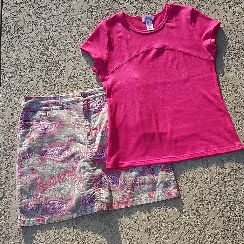 Paisley Print Skort w/Matching Top Womens Size 14